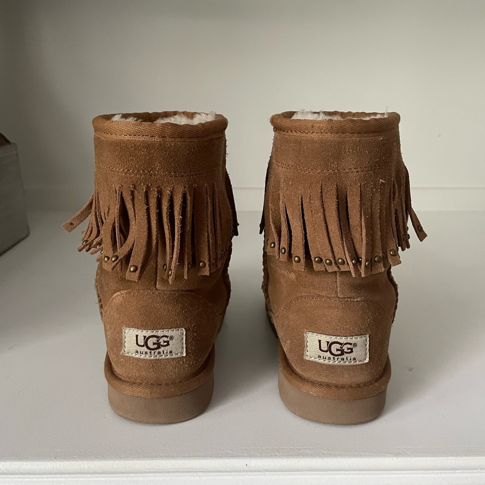 UGG Tan Fringe Boots